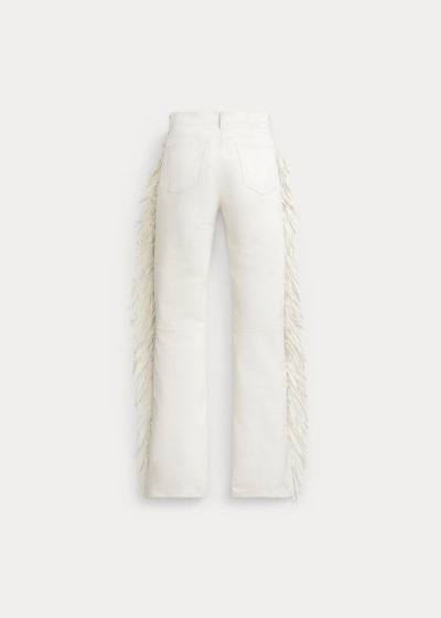 Pantalones Polo Ralph Lauren Mujer Blancos - Fringe Leather - VSZKW6851